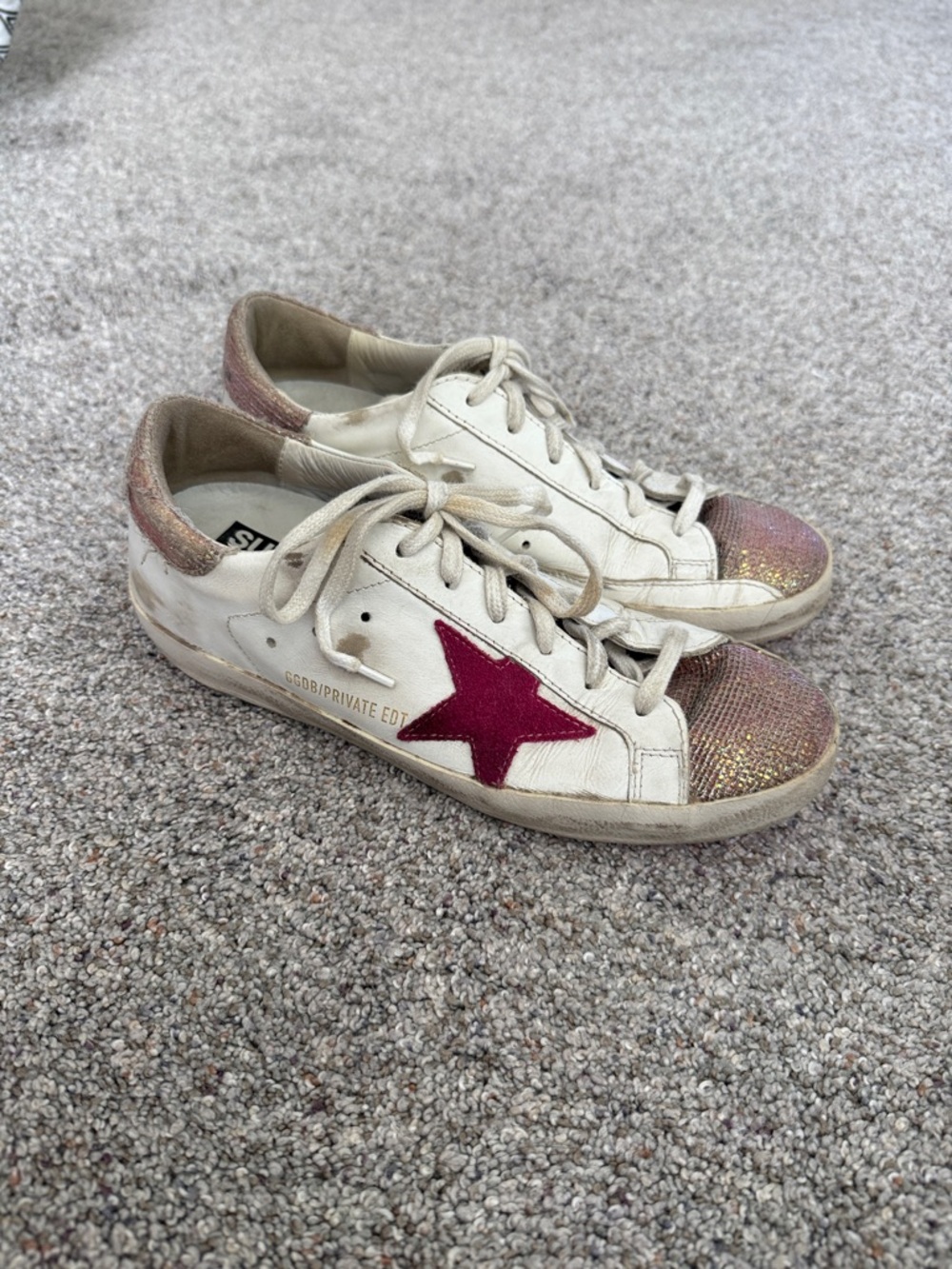 Golden Goose Superstar Pink Glitter accent Sneakers EU39 Women’s 9